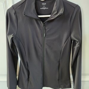 Aqua Women's Sleek Black Zip-Up Jacket